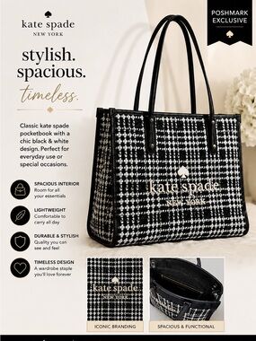 kate spade Black and White Tweed Tote